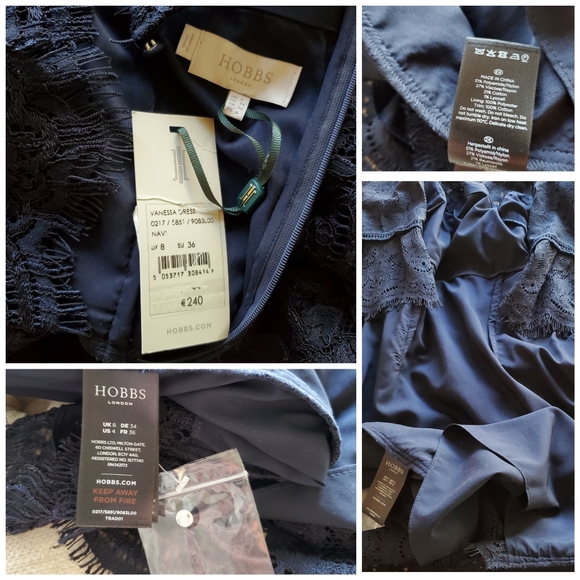 HOBBS VANESSA PENCIL DRESS NAVY LACE SIZE US 4 NWT - Picture 15 of 16